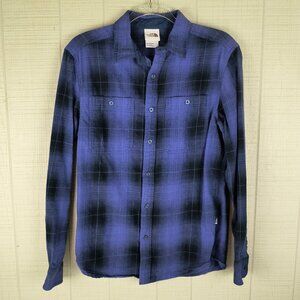 The North Face Flannel Shirt Purple Black Plaid Men's Small
